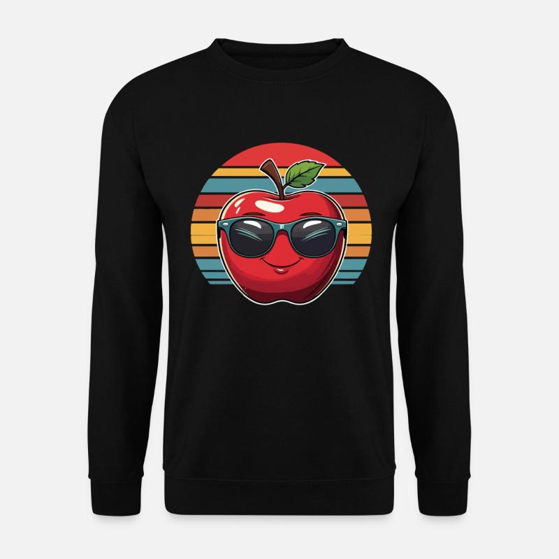 Apfel mit Sonnenbrille - Unisex Pullover - Schwarz