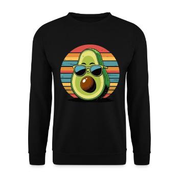 Avocado mit Sonnenbrille - Unisex Pullover - Schwarz - Vorne - Alina (178cm) & Michal (187cm)