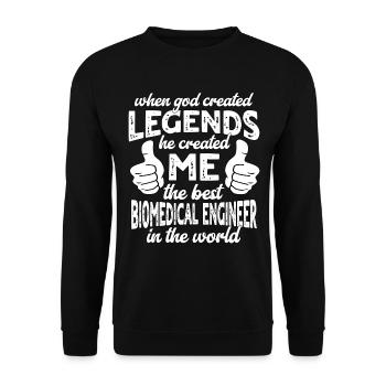 Légende du meilleur ingénieur biomédical - Sweat-shirt Unisexe - noir - Devant - Alina (178cm) & Michal (187cm)