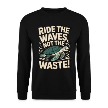 Waves instead of garbage - Unisex Sweatshirt - black - Front - Alina (178cm) & Michal (187cm)