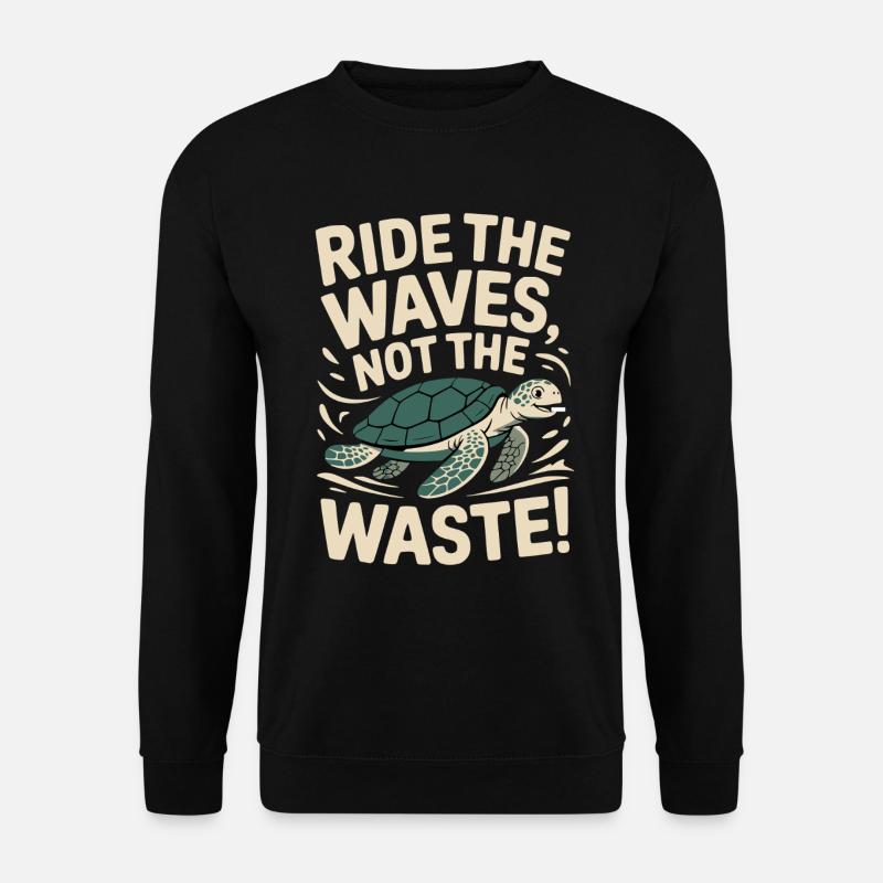 Waves instead of garbage - Unisex Sweatshirt - black