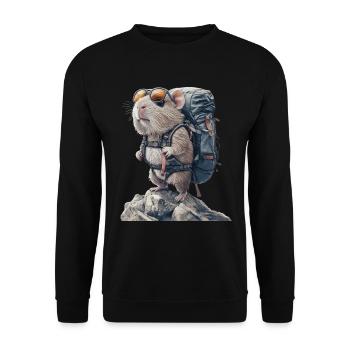 Meerschweinchen - Unisex Pullover - Schwarz - Vorne - Alina (178cm) & Michal (187cm)