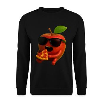Apfel - Unisex Pullover - Schwarz - Vorne - Alina (178cm) & Michal (187cm)