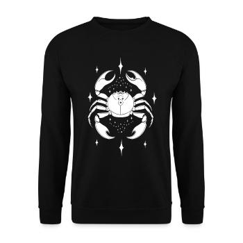 Tierkreiszeichen Sternzeichen Krabbe Krebs - Unisex Pullover - Schwarz - Vorne - Alina (178cm) & Michal (187cm)