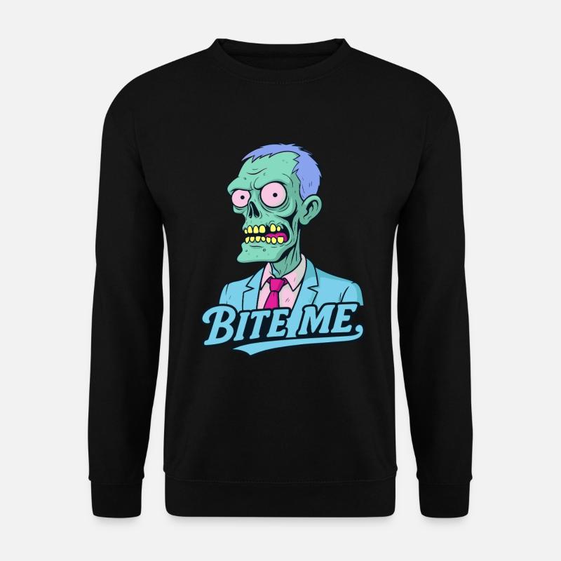Zombie im Anzug – Bite Me! - Unisex Pullover - Schwarz