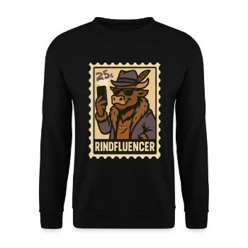 Influenceur de bœuf fluencer élégant avec selfie - Sweat-shirt Unisexe - noir - Devant - Alina (178cm) & Michal (187cm)