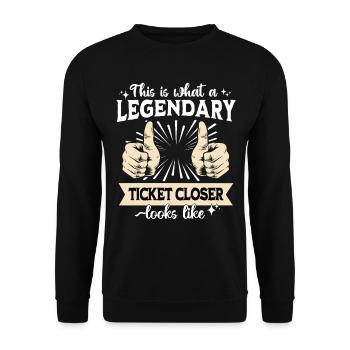 Legendary IT Ticket - Unisex Sweatshirt - black - Front - Alina (178cm) & Michal (187cm)