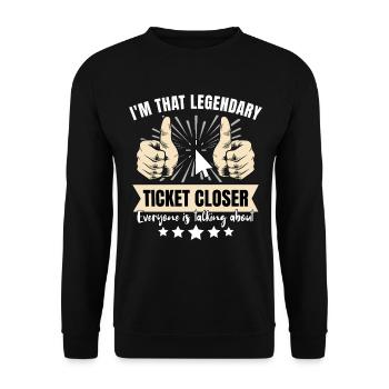 Legendary IT Ticket - Unisex Sweatshirt - black - Front - Alina (178cm) & Michal (187cm)