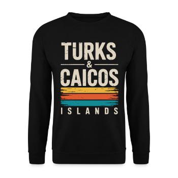 Turks- und Caicosinseln - Unisex Pullover - Schwarz - Vorne - Alina (178cm) & Michal (187cm)