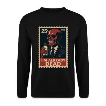 I'm Already Dead – Skeleton with Milk Bottle - Unisex Sweatshirt - black - Front - Alina (178cm) & Michal (187cm)
