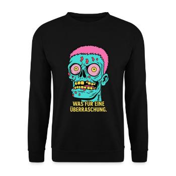 Was für eine Überraschung – Zombie-Reaktion - Unisex Pullover - Schwarz - Vorne - Alina (178cm) & Michal (187cm)