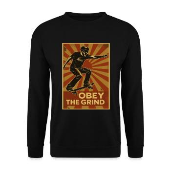 Affiche de skateur rétro – Obey the Grind - Sweat-shirt Unisexe - noir - Devant - Alina (178cm) & Michal (187cm)