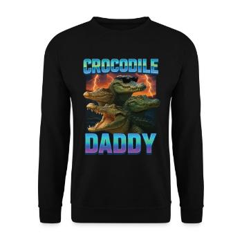 Krokodil-Papa - Unisex Pullover - Schwarz - Vorne - Alina (178cm) & Michal (187cm)