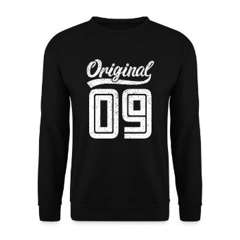 2009 Original 09 born 2009 - Unisex Sweatshirt - black - Front - Alina (178cm) & Michal (187cm)