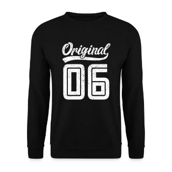 2006 Original 06 geboren 2006 - Unisex Pullover - Schwarz - Vorne - Alina (178cm) & Michal (187cm)