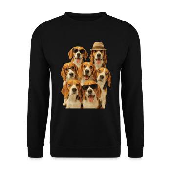 Beagle - Unisex Pullover - Schwarz - Vorne - Alina (178cm) & Michal (187cm)