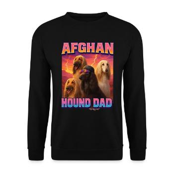 Afghanischer Windhund - Unisex Pullover - Schwarz - Vorne - Alina (178cm) & Michal (187cm)