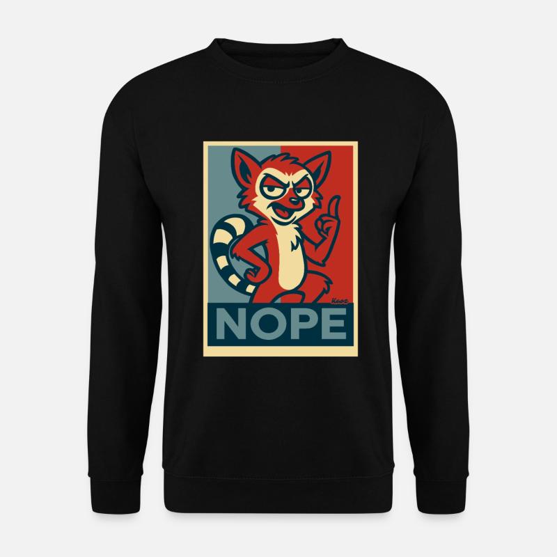 Frecher Lemur: Nein - Unisex Pullover - Schwarz