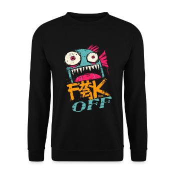 Wild fish cries out for take-off in bright colors - Unisex Sweatshirt - black - Front - Alina (178cm) & Michal (187cm)