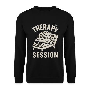 Gehirn mit Kopfschmerzen in Therapie Sitzung - Unisex Pullover - Schwarz - Vorne - Alina (178cm) & Michal (187cm)
