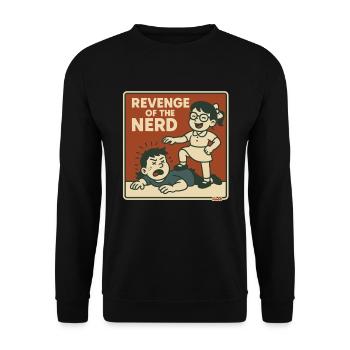 Revenge of the nerds on the schoolyard - Unisex Sweatshirt - black - Front - Alina (178cm) & Michal (187cm)