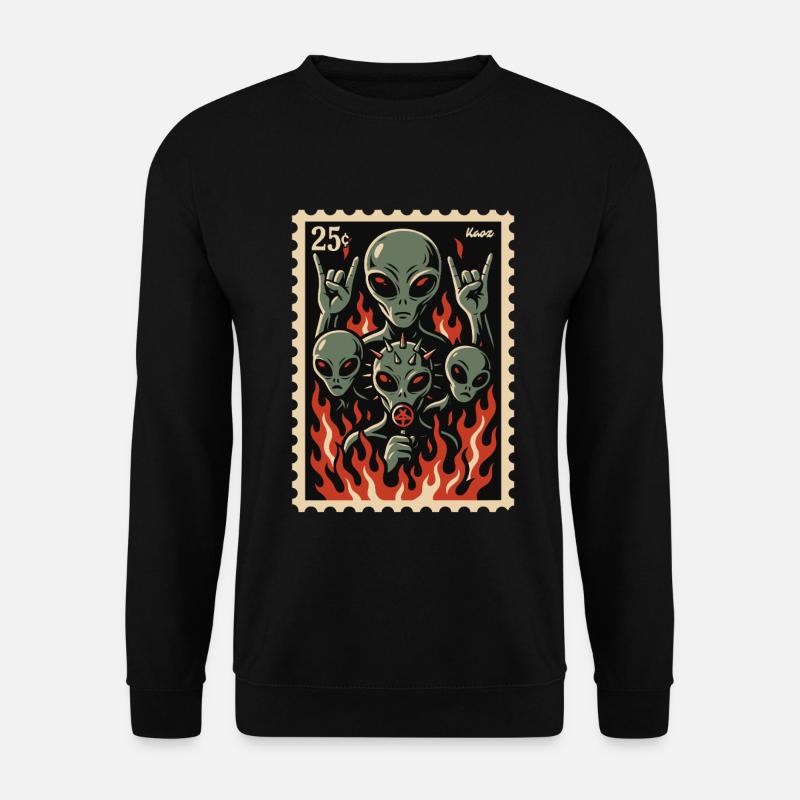 Aliens with mask and fire - Unisex Sweatshirt - black