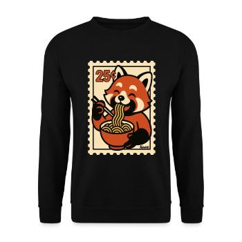 Panda roux avec nouilles ramen - Sweat-shirt Unisexe - noir - Devant - Alina (178cm) & Michal (187cm)