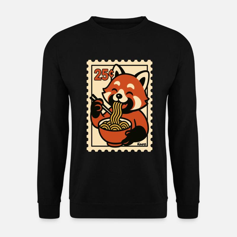 Red Panda with Ramen Noodles - Unisex Sweatshirt - black