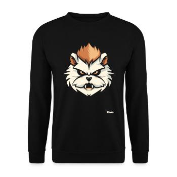 Angry hamster head with mohawk - Unisex Sweatshirt - black - Front - Alina (178cm) & Michal (187cm)