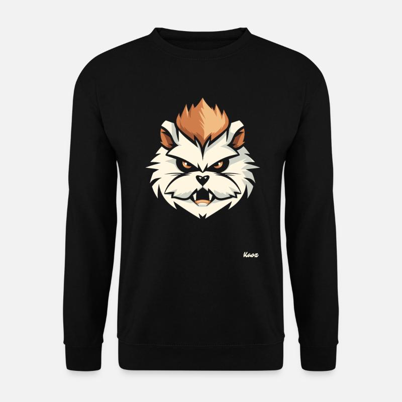 Angry hamster head with mohawk - Unisex Sweatshirt - black