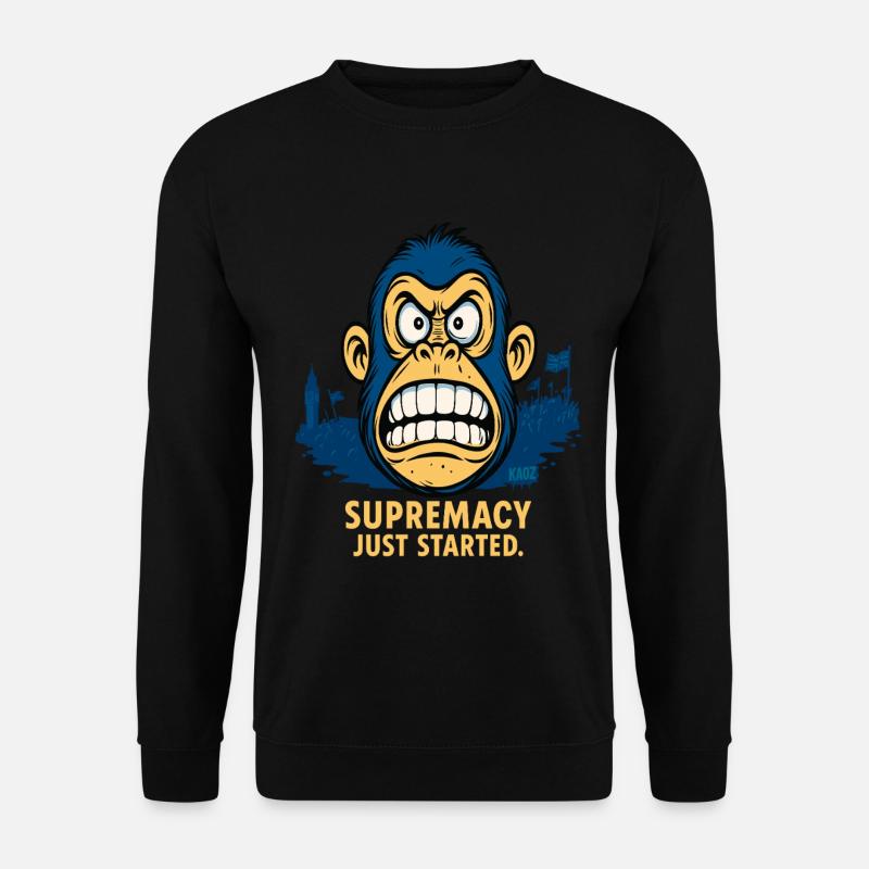 Angry monkey with crowd - Unisex Sweatshirt - black