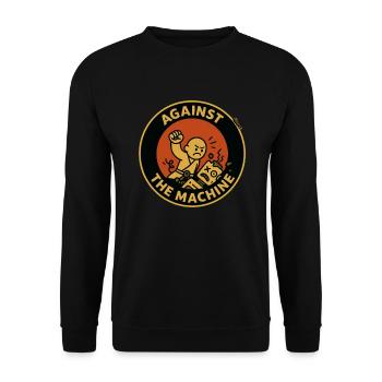 Moine contre la machine - Sweat-shirt Unisexe - noir - Devant - Alina (178cm) & Michal (187cm)