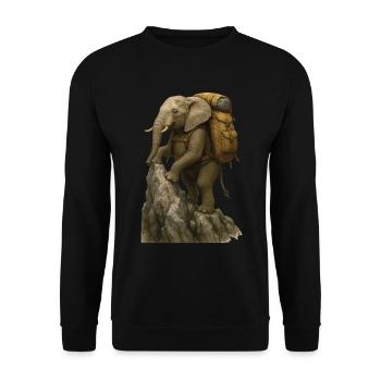 Randonnée à dos d’éléphant - Sweat-shirt Unisexe - noir - Devant - Alina (178cm) & Michal (187cm)