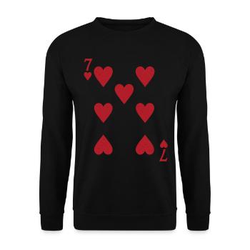 Cartes Coeur Seven Skat Poker Doppelkopf - Sweat-shirt Unisexe - noir - Devant - Alina (178cm) & Michal (187cm)