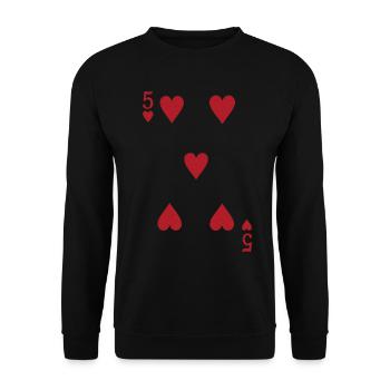 Cartes Coeur Five Skat Poker Doppelkopf - Sweat-shirt Unisexe - noir - Devant - Alina (178cm) & Michal (187cm)