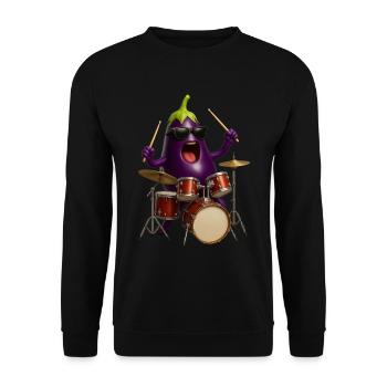 Aubergine Schlagzeug - Unisex Pullover - Schwarz - Vorne - Alina (178cm) & Michal (187cm)