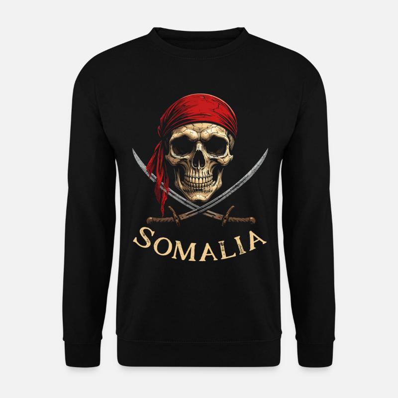 Red Pirate Skeleton Head - Unisex Sweatshirt - black