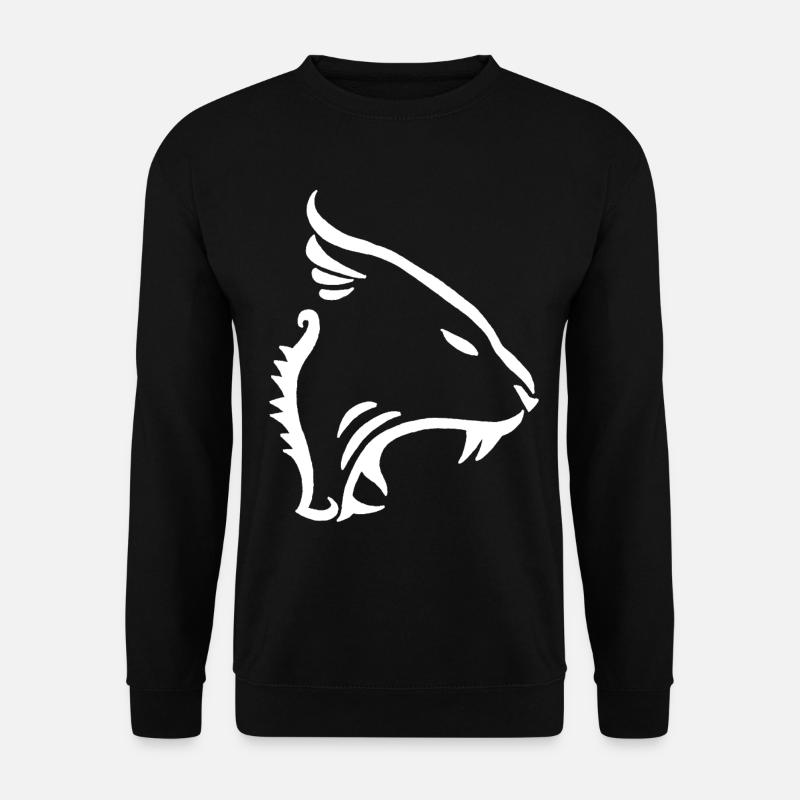White Minimalist Lion - Unisex Sweatshirt - black