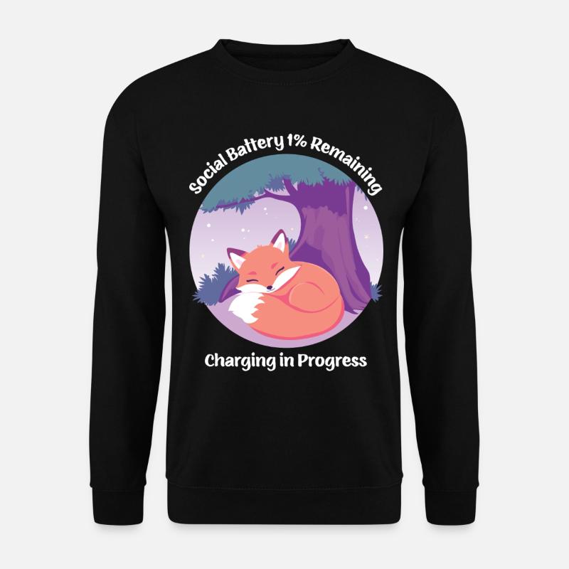 Cute fox with tree - Unisex Sweatshirt - black