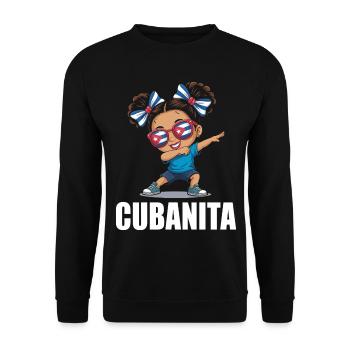 Cuba Flag Cute Cubanita Girls Women - Unisex Sweatshirt - black - Front - Alina (178cm) & Michal (187cm)
