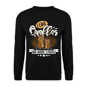 Quokka - Unisex Sweatshirt - black - Front - Alina (178cm) & Michal (187cm)
