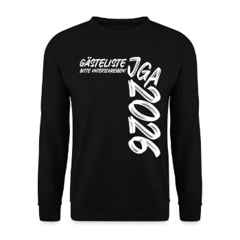 Bachelor Party 2026 - Guest List - Please sign! - Unisex Sweatshirt - black - Front - Alina (178cm) & Michal (187cm)