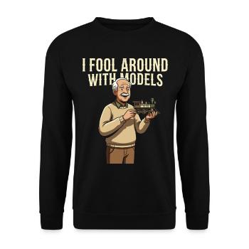 Models Train Hobby Locomotive Railfan - Unisex Sweatshirt - black - Front - Alina (178cm) & Michal (187cm)