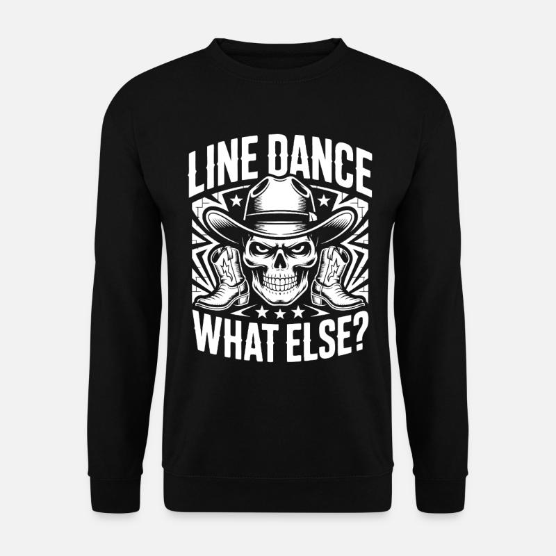 Line Dance Skull Cowboy - Unisex Pullover - Schwarz