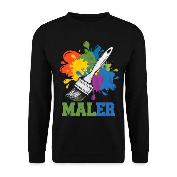 Costume de peintre Taches de peinture Pinceaux Taches de peinture - Sweat-shirt Unisexe - noir - Devant - Alina (178cm) & Michal (187cm)
