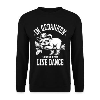 Sloth Line Dance Thoughts - Unisex Sweatshirt - black - Front - Alina (178cm) & Michal (187cm)