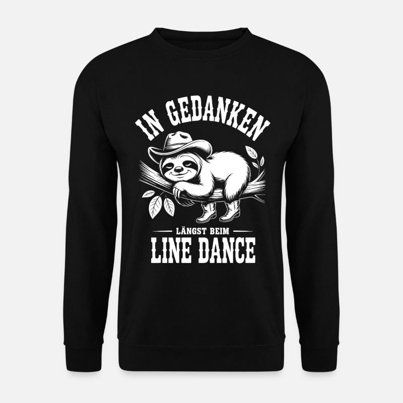 Sloth Line Dance Thoughts - Unisex Sweatshirt - black
