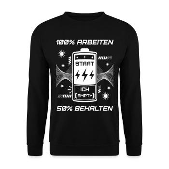 100% Work 50% Keep - Unisex Sweatshirt - black - Front - Alina (178cm) & Michal (187cm)