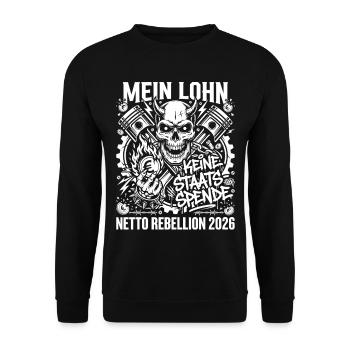 Mein Lohn Keine Staats-Spende - Unisex Pullover - Schwarz - Vorne - Alina (178cm) & Michal (187cm)