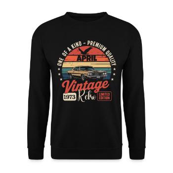 53 Years April 1973 Vintage Retro Anniversair Gift - Unisex Sweatshirt - black - Front - Alina (178cm) & Michal (187cm)